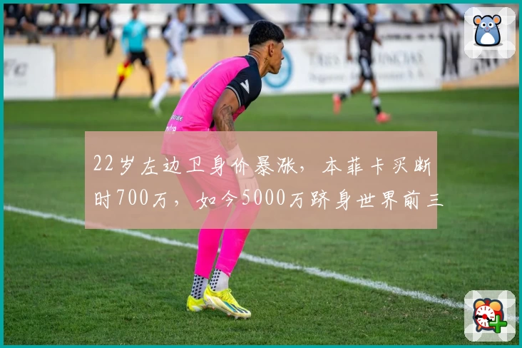 22岁左边卫身价暴涨，本菲卡买断时700万，如今5000万跻身世界前三